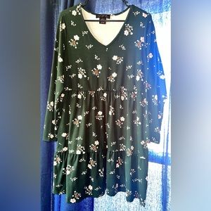 Green Floral Dress 1X